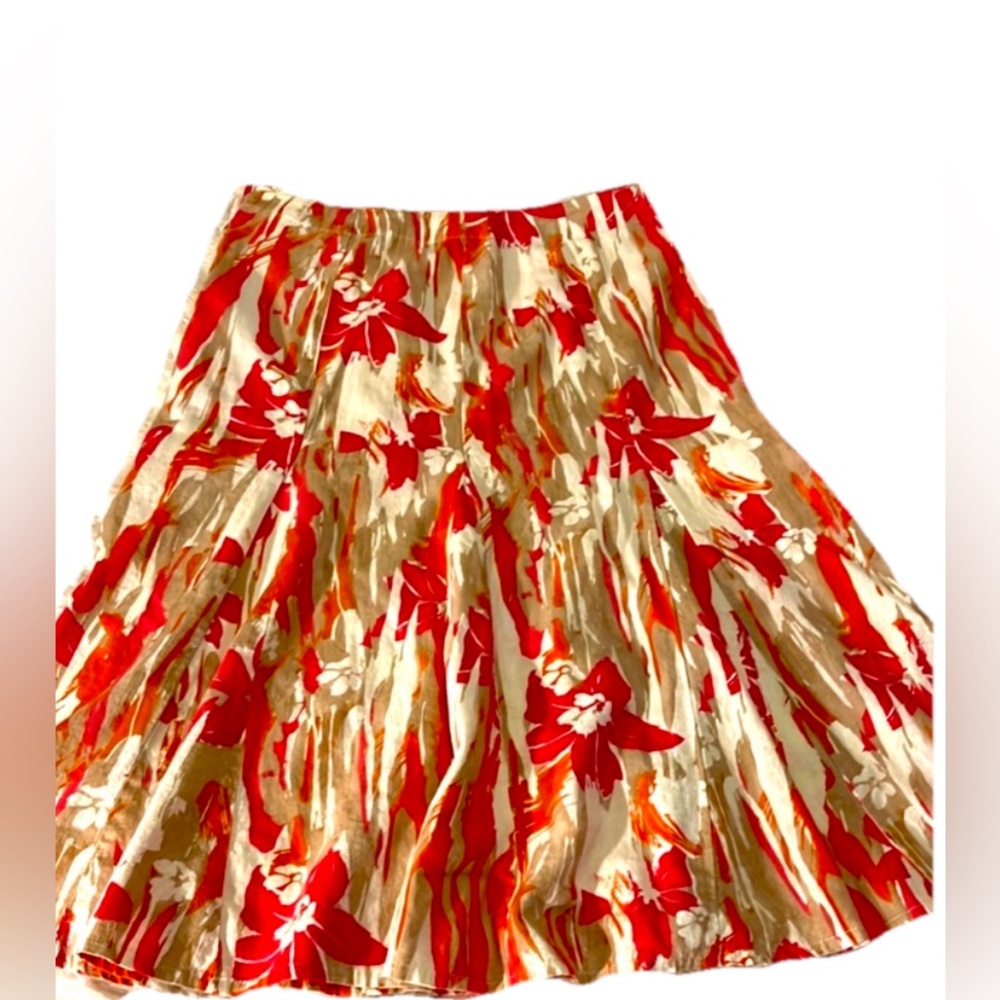 Vintage Midi Floral Skirt Sz 8